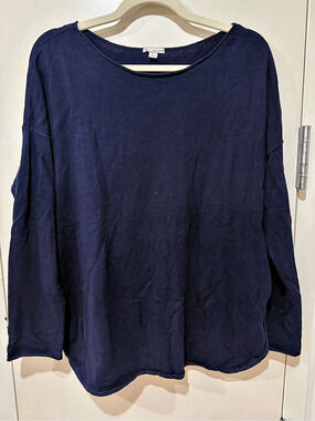 Gap Long Sleeve Sweater in Navy Blue Petite Large